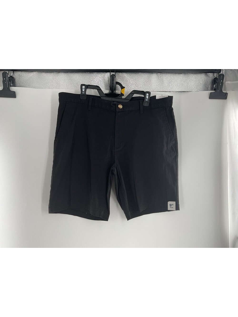George Men’s Black Khaki Shorts Size 38 Flat Front 9 Inch Inseam NWT 014